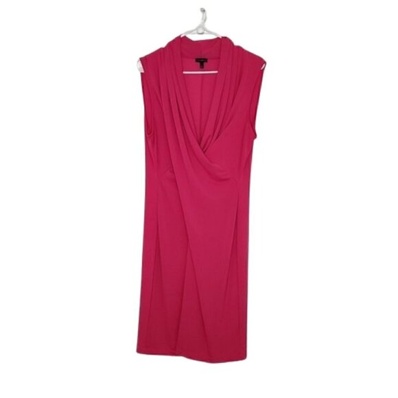Talbots Hot Pink Faux Wrap Sheath Dress - Picture 1 of 6